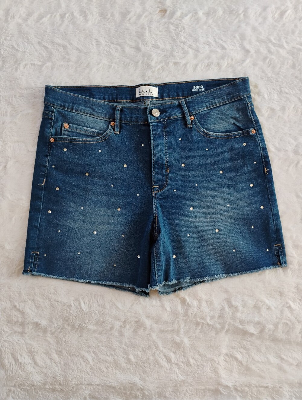 NWOT Nicole Miller Soho High Rise Rhinestone Shorts